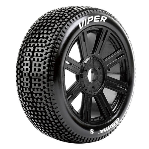LOUISE RC B-VIPER 1/8 FR/RR SOFT HEX 17MM SPOKE/BLACK